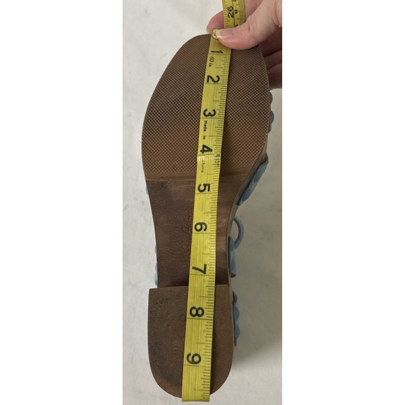 Sam Edelman Josefine Platform Sandals Block Heel Blue Suede Size 8 Boho Indie - Picture 12 of 14